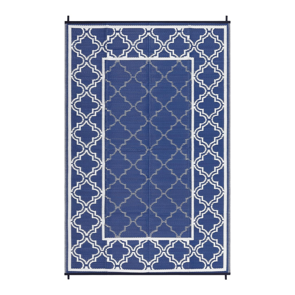 Garvee Reversible Outdoor Rug 10x14, Waterproof Outdoor Plastic Straw Rug with Interlacing Pattern, RV Mat for Picnics, Patio, Camping, Balcony, Deck, Backyard, Porch, Blue