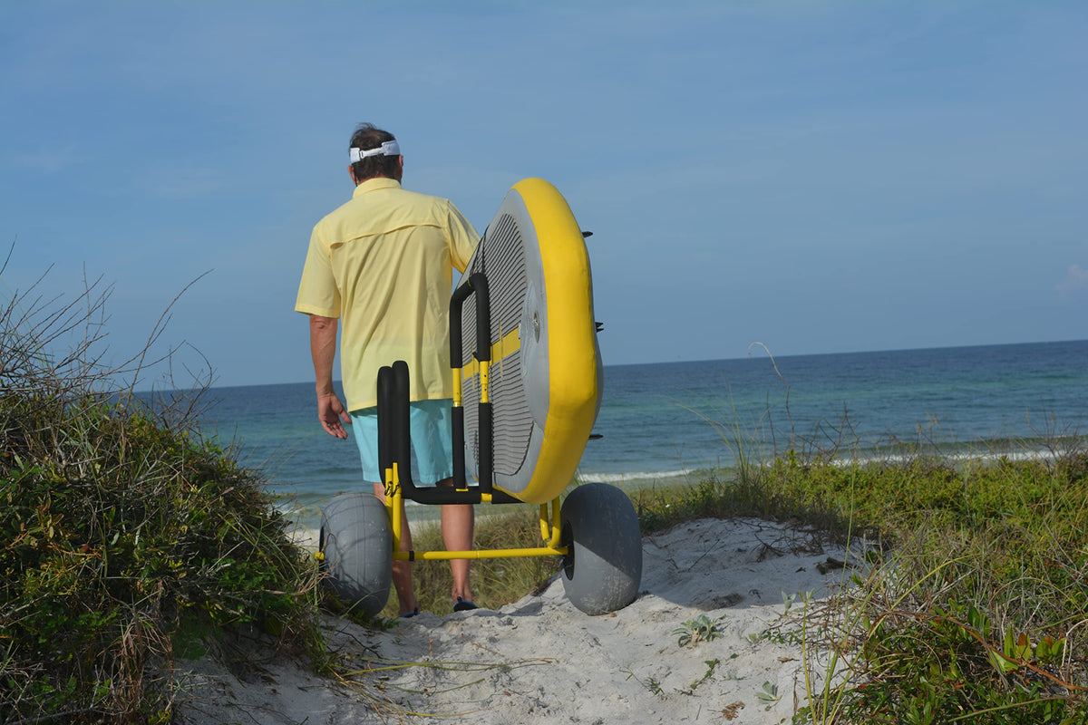 Suspenz Double-Up SUP Beach Cart with Balloon Wheels, Sand Trolley for 2 Stand Up Paddle Boards and Surfboards (22-9944)