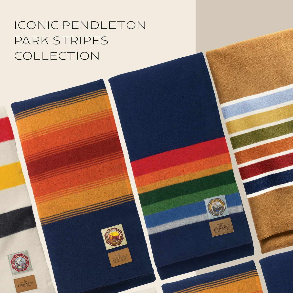 Pendleton National Park Blanket Twin 60" x 90" - 100% Wool, Soft and Durable Blanket for Home & Outdoor Adventures, Iconic Park Stripes Collectible Keepsake - Yosemite