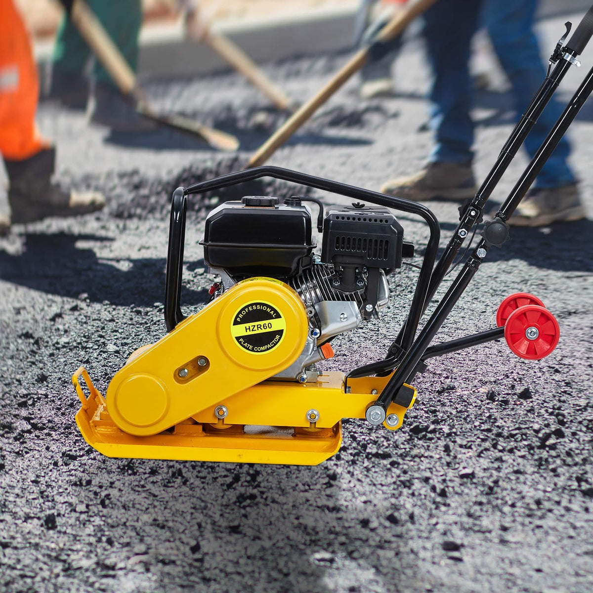 22.1X15.9" Plate Compactor, 7HP 212CC Engine, 5600 VPM, 4200Lbs Force Vibratory Compaction for Landscaping, Professional Ground Compactors for Soil Gravel Asphalt Compaction