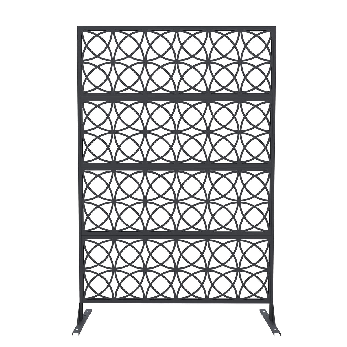 Garveelife Outdoor Privacy Screen Freestanding, 72" H×47" W Patio Privacy Screen with Stable Base, Metal Privacy Panels for Balcony, Yard and Garden, 1PC