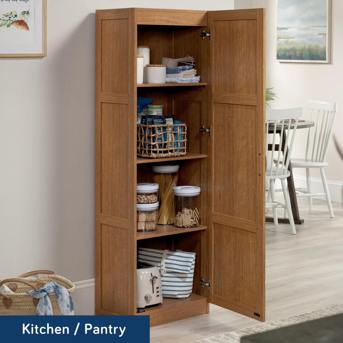 Sauder Miscellaneous Storage Cabinet/ Pantry cabinets, Highland Oak finish