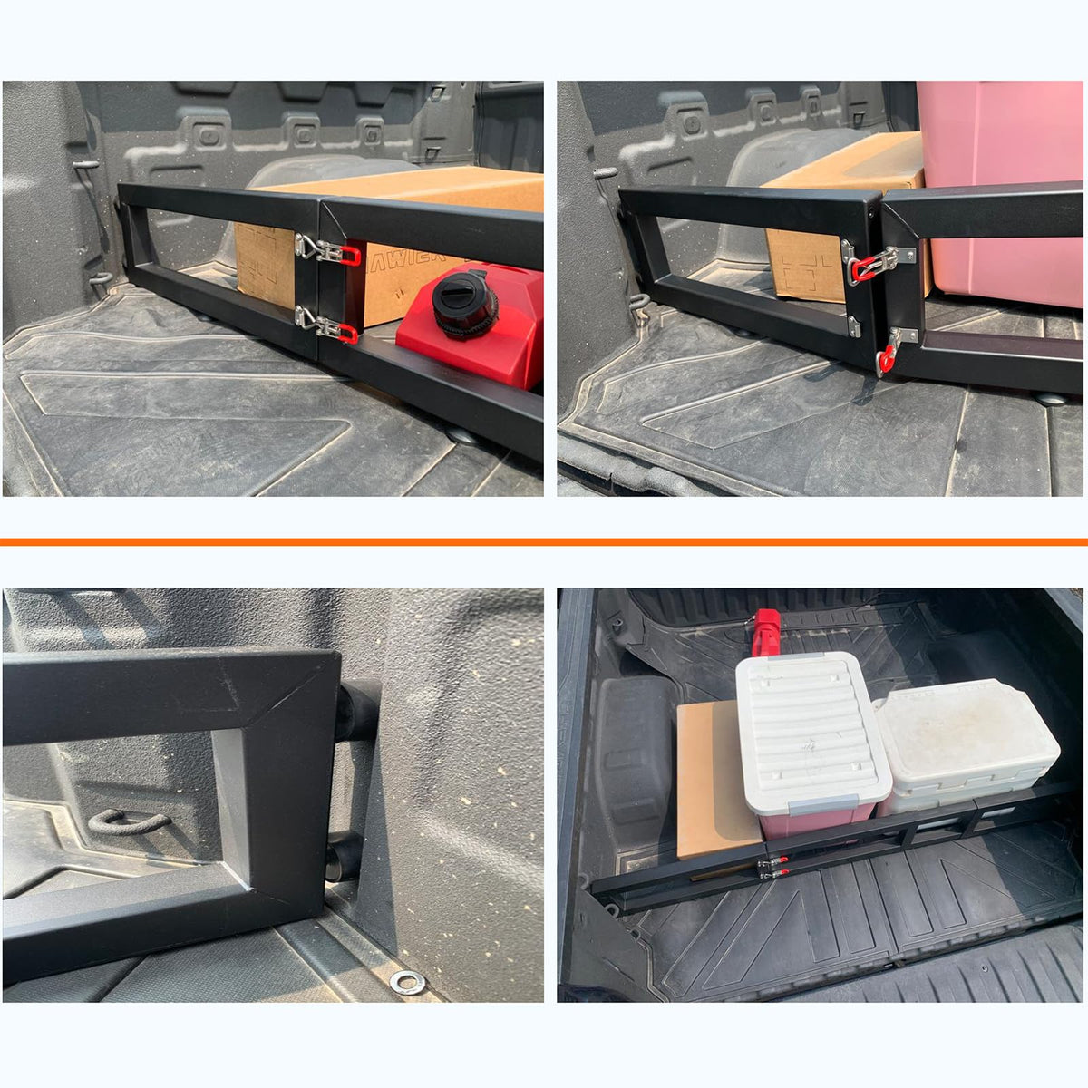 KNAWIER Truck Bed Cargo Divider for Full Size Truck, Compatible with Silverado,F150,F250,Sierra 1500,Titan,Foldable,No Drilling