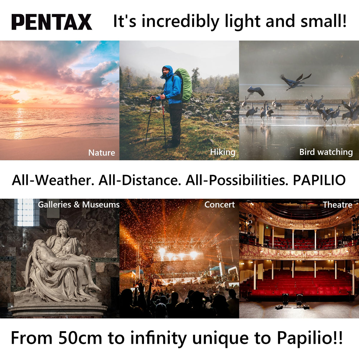 PENTAX Papilio III 6.5x21WR Black, 50cm Close-up to Infinity Focus, Weather-Resistant Body, new HD Coating, Suitable for observing Tiny Objects, for Travel, Hiking, Concerts, Sports, Stargazing