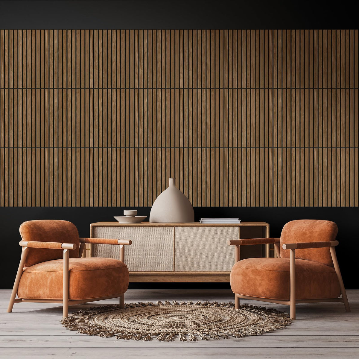 Acoustic Wall Panels 24 Pack, Covers 32 Sq Ft - 16"x12"x0.4" Self-Adhesive Walnut Soundproof Panels for Home Studio & Professional Office