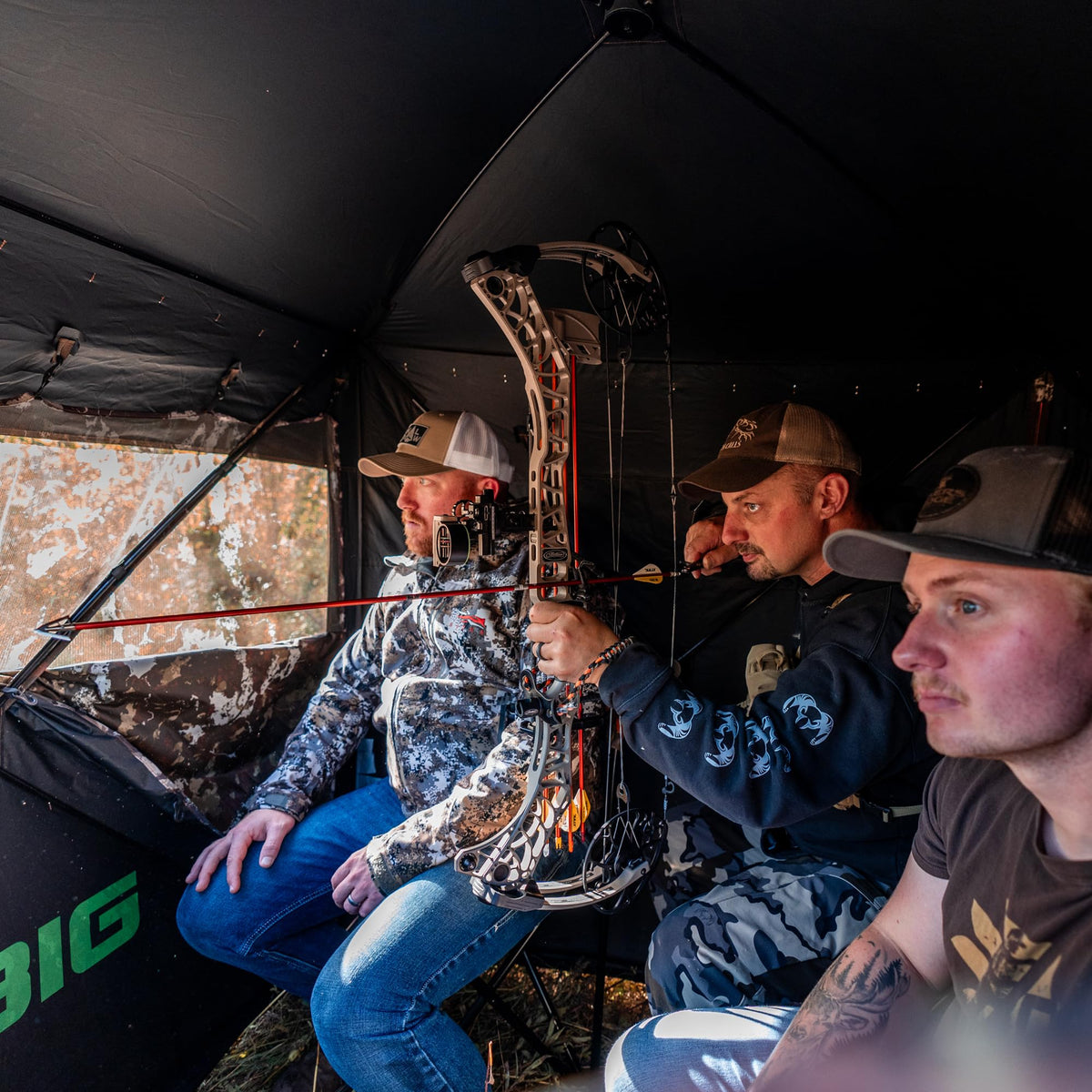 Barronett Blinds® Ace 250, Portable Hunting Blind, Large Pop-Up Hub Blind, Panoramic Shooting Windows, Lightweight, Crater™ Harvest, 75” x 75” x 67”, AC250CH