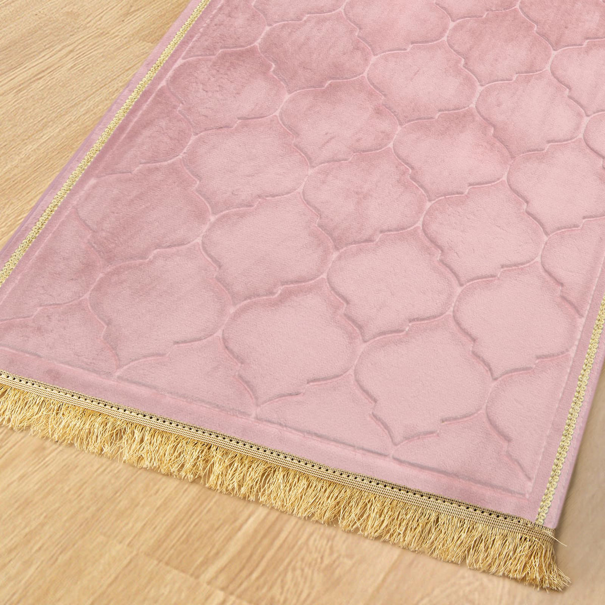 YAZEIN Muslim Prayer Rug with Tasbih Prayer Beads, Soft Memory Foam Prayer Matt Islam, Padded Islamic Prayer Mat Thick for Men and Women, Janamaz, Sajadah (25.6" x 43.3", Pink)