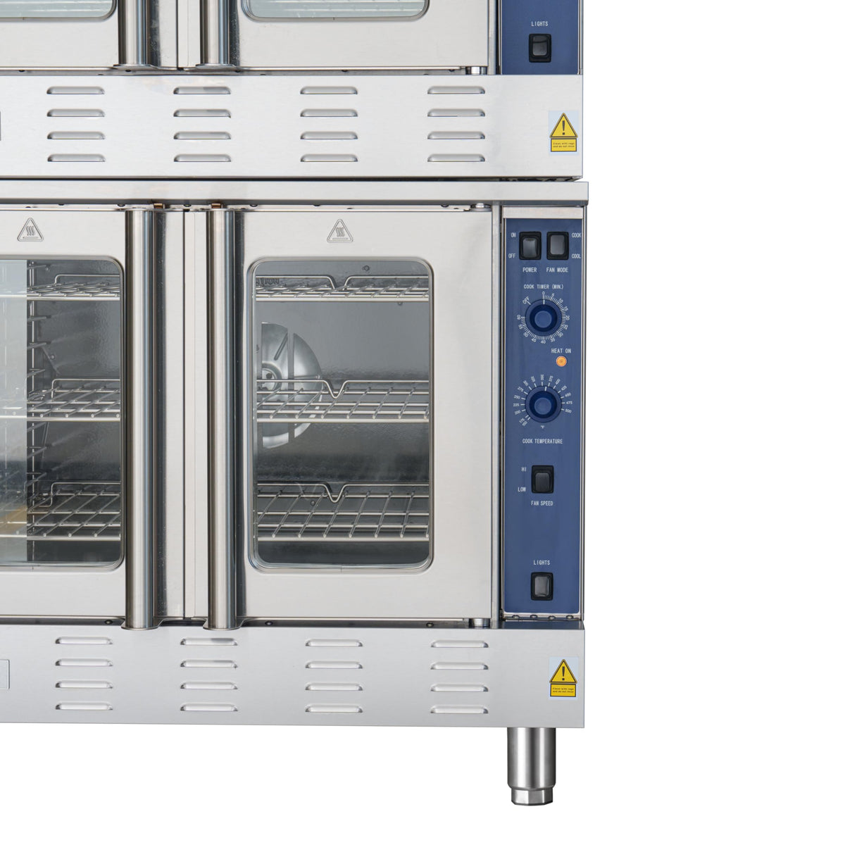 KoolMore 38 in. Full-Size Double Commercial Liquid Propane Convection Oven 108,000 BTU With Stacking And Casters in Stainless-Steel (KM-DCCO54-LPC)