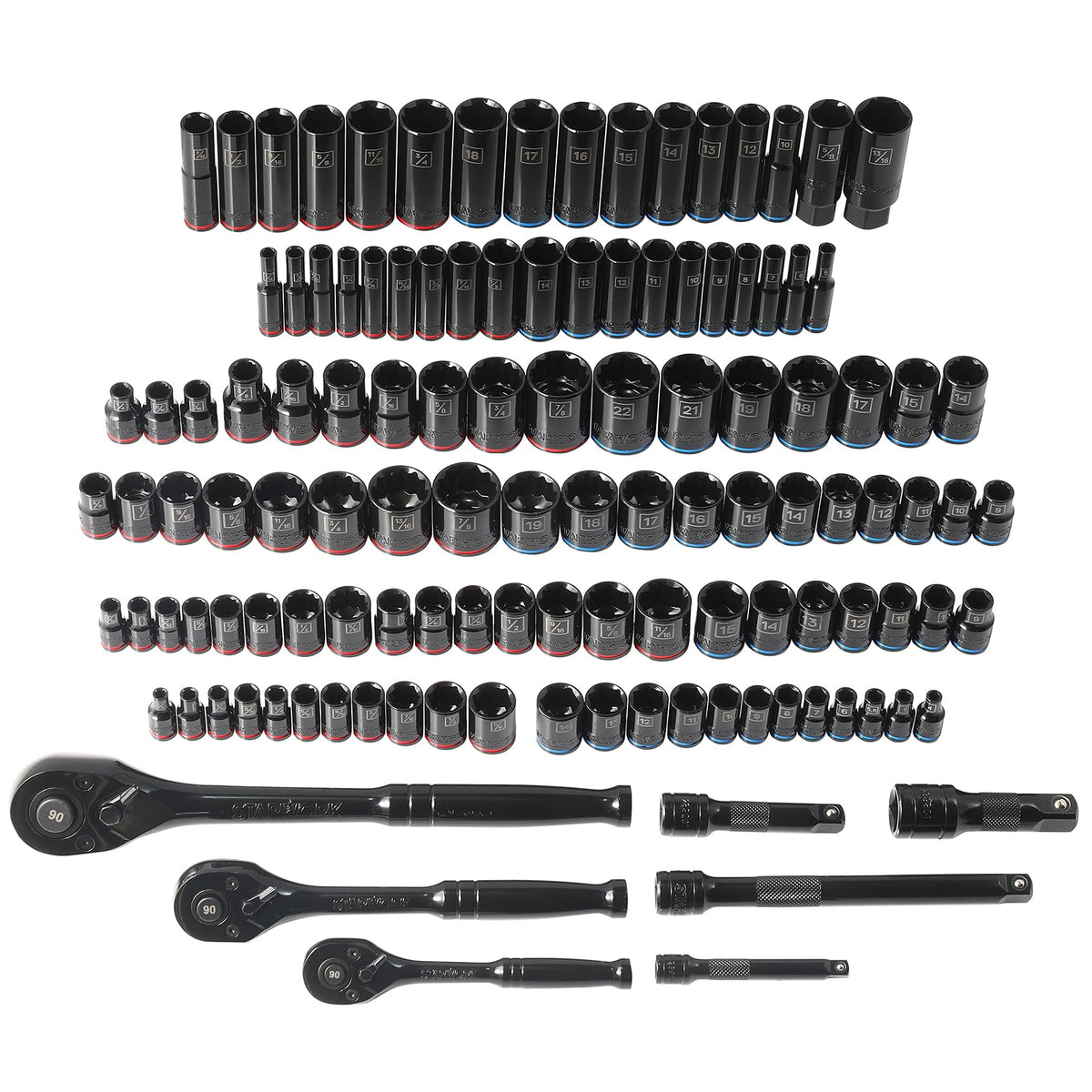 STARWORK TRUE MECHANIC 303-Piece Mechanics Tool Set, 120-Tooth Ratcheting Wrench Set, 1/4", 3/8", 1/2" Drive, Professional, SAE/Metric