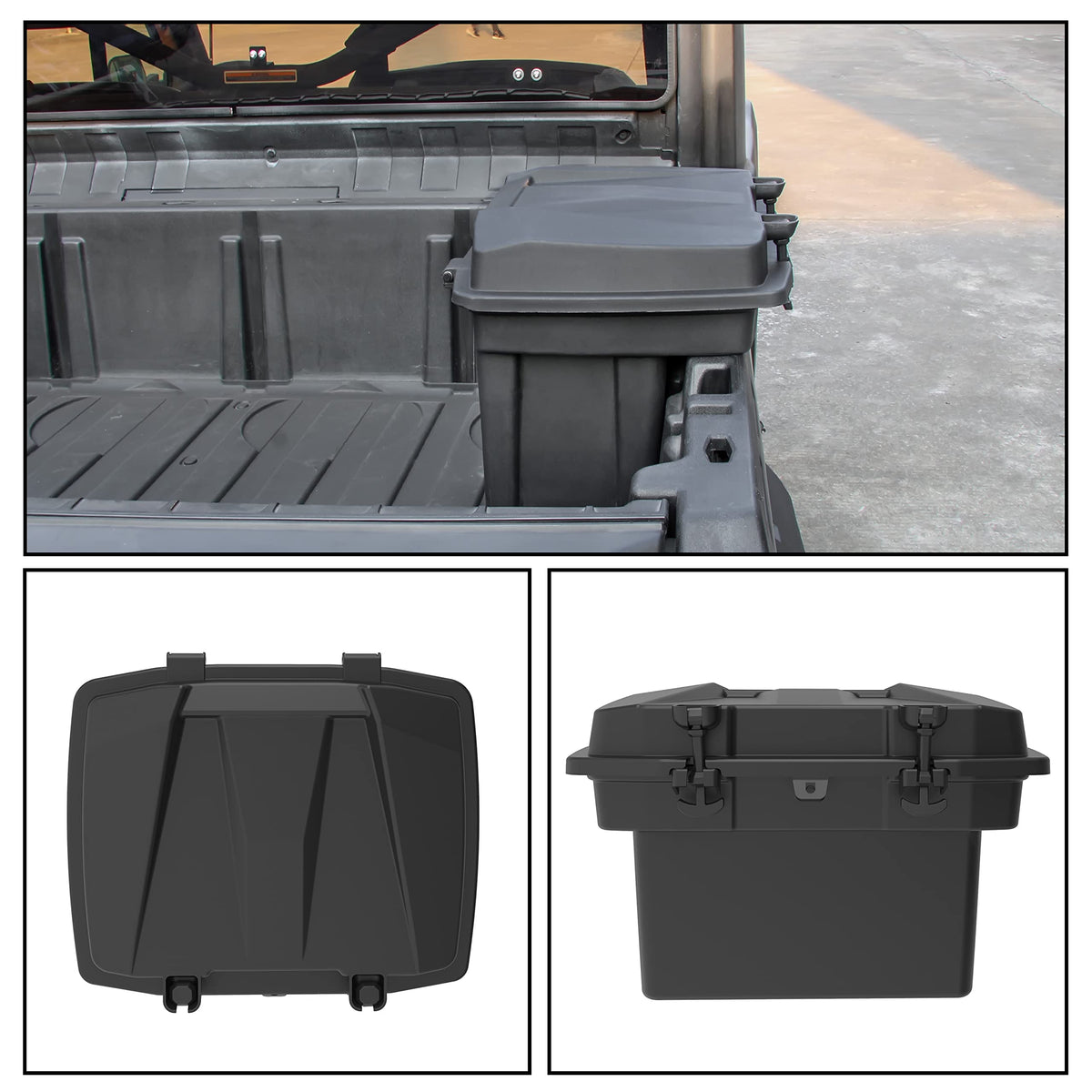 SAUTVS Double Layer Cargo Storage Box for Can-Am Defender/Commander, Removable Rear Cargo Box Bed Trunk Storage Bin for Can Am Defender HD5 HD7 HD8 HD9 HD10 Max/Commander Accessories