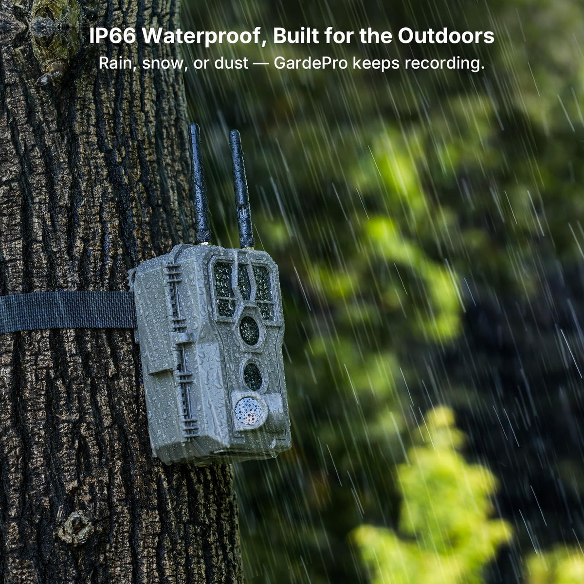 GardePro E8 2.0 Pro WiFi Bluetooth Trail Camera (Non-Cellular) – Triple-PIR Motion Sensor, Dual Antennas for Stable Connection, 4K Video, Rechargeable Battery, On-Site Viewing, Motion Activated