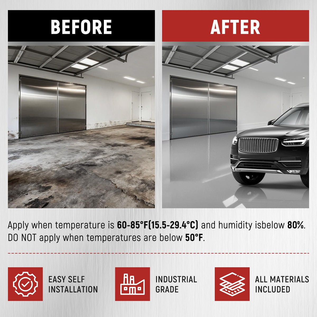 5 Gallon Professional Floor Paint (Slate Gray,800-1000 sq.ft)) - Acrylic Concrete Coating for Garages & Basements | Single Component Formula | Scratch Resistant & Low VOC | Non-toxic |Dirt-proof |Ready-to-Use