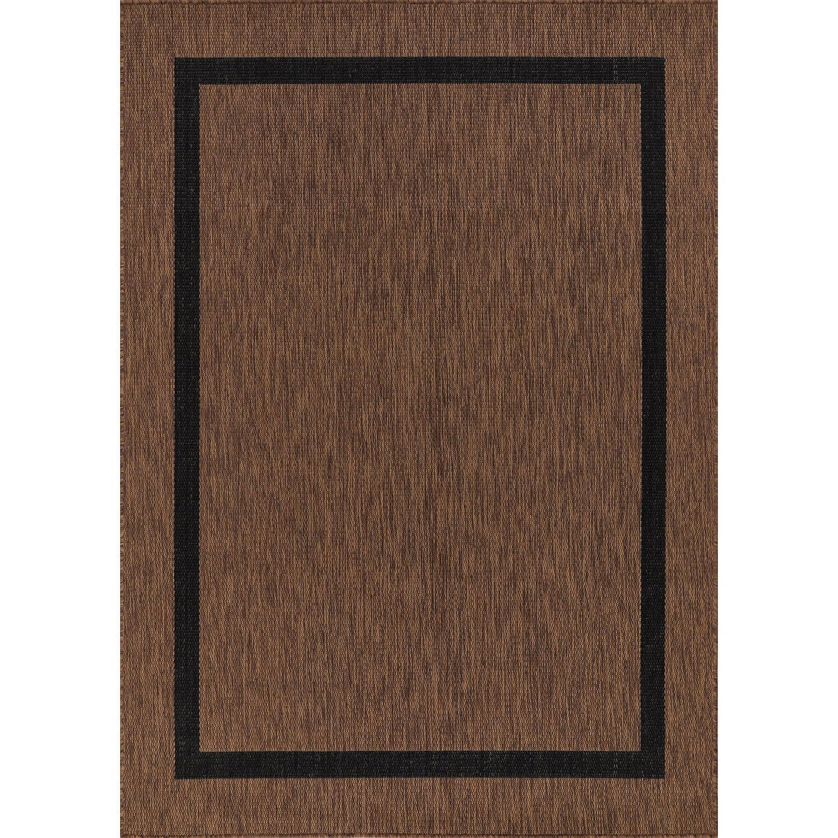 Luul Home Bordered Outdoor Rug 9x12 Washable Outside Carpet for Indoor Patio Porch Waterproof Easy Cleaning Non Shedding Area Rugs Nut Brown - Black 9 x 12