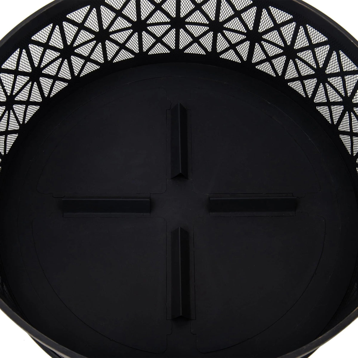 Sunjoy 30 in. Outdoor Fire Pit, Patio Black Round Wood-Burning Steel Firepit Large Fire Pits for Outside with Spark Screen and Fire Poker