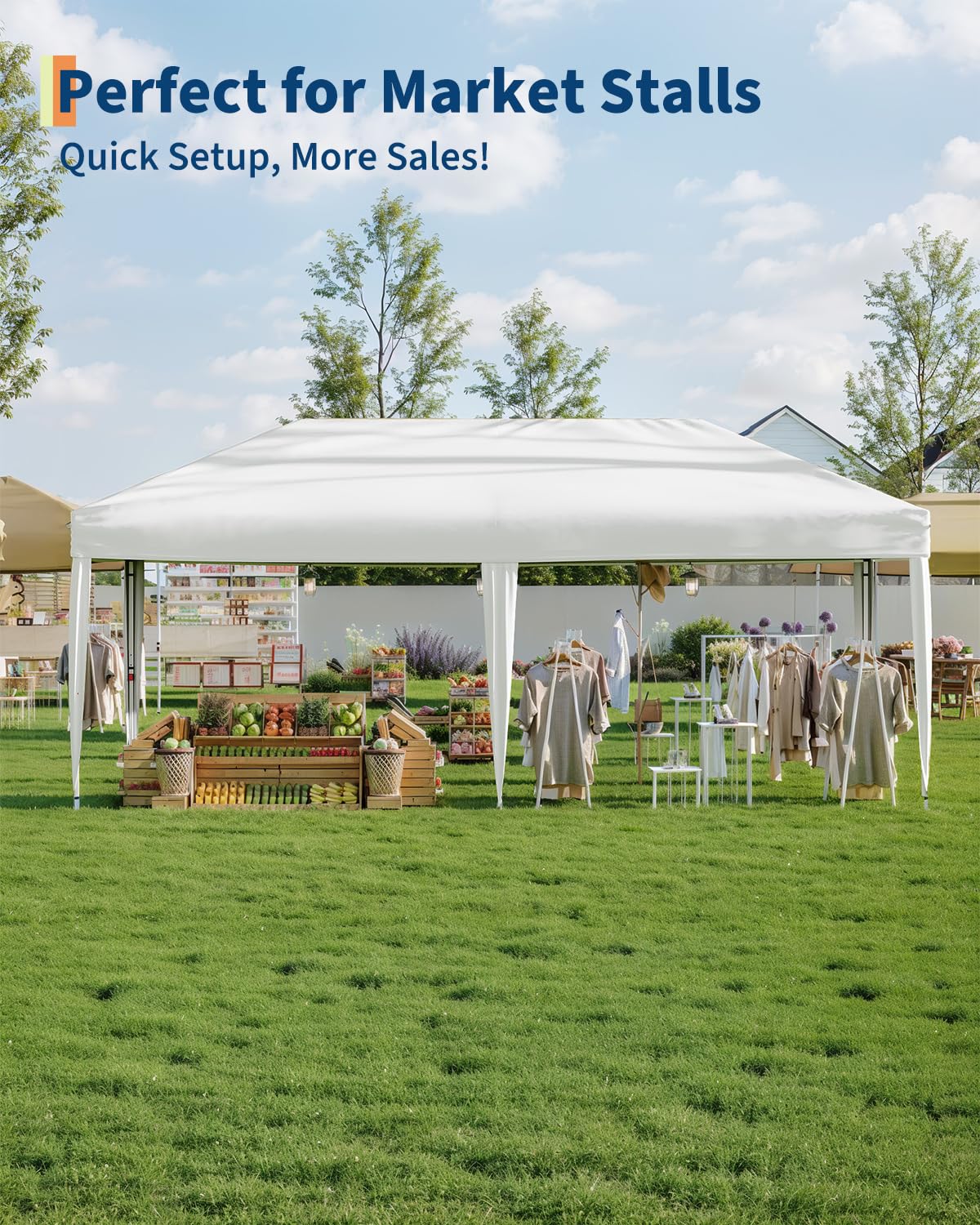 PeakPursuit 6x10 Pop Up Canopy - 3M x 6M 210D Oxford Fabric, 6 Removable Sidewalls, Easy Set-up, Waterproof, Commercial Party Tent for Outdoor, Wedding, Backyard