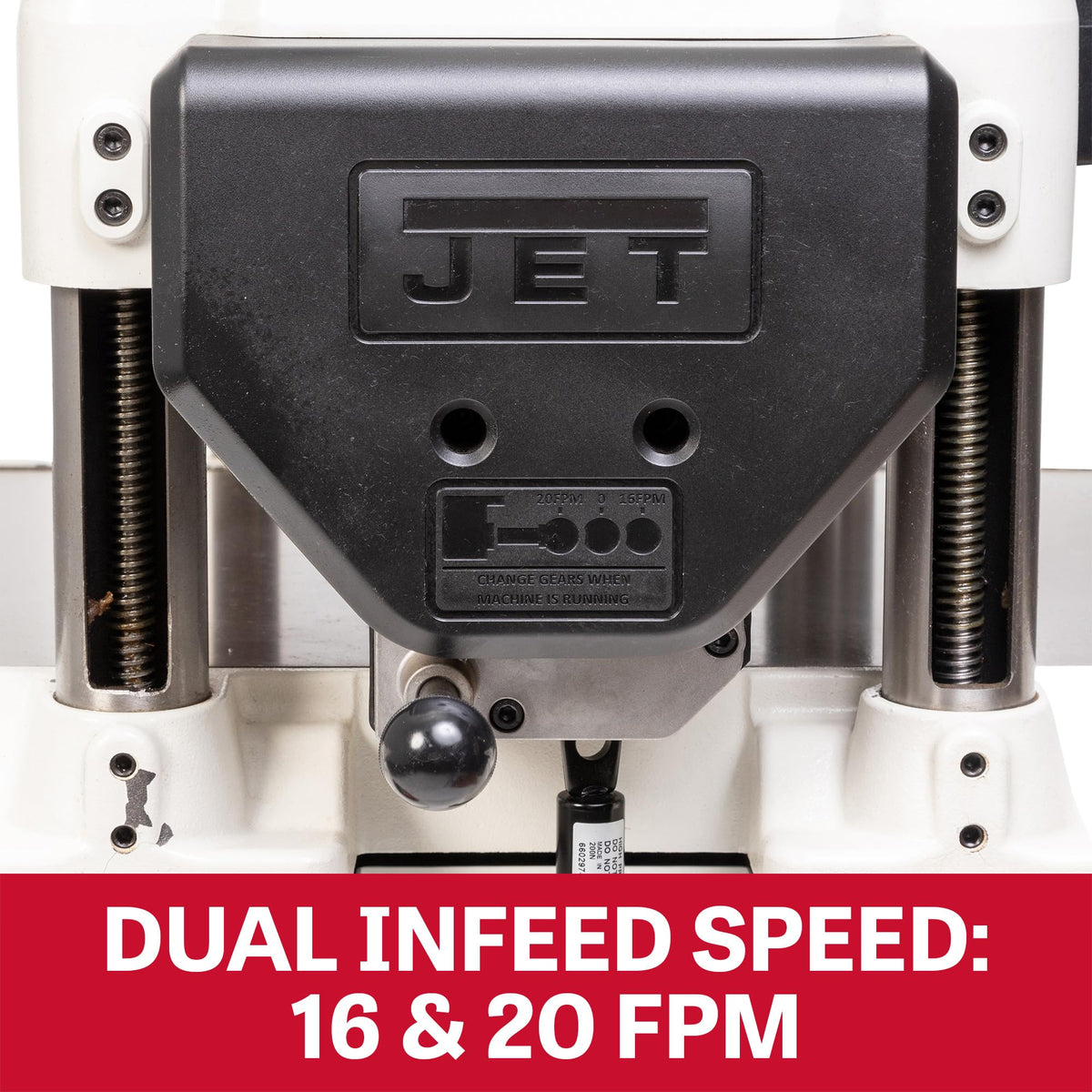JET 15-Inch Planer, Straight Knife Cutterhead, 3 HP, 230V 1Ph (JWP-15B)