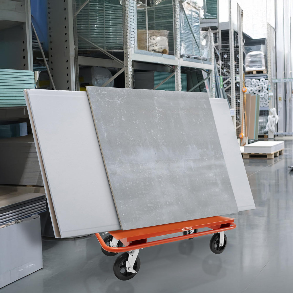 GypTool Heavy Duty Drywall Sheet Cart & Panel Dolly - Orange