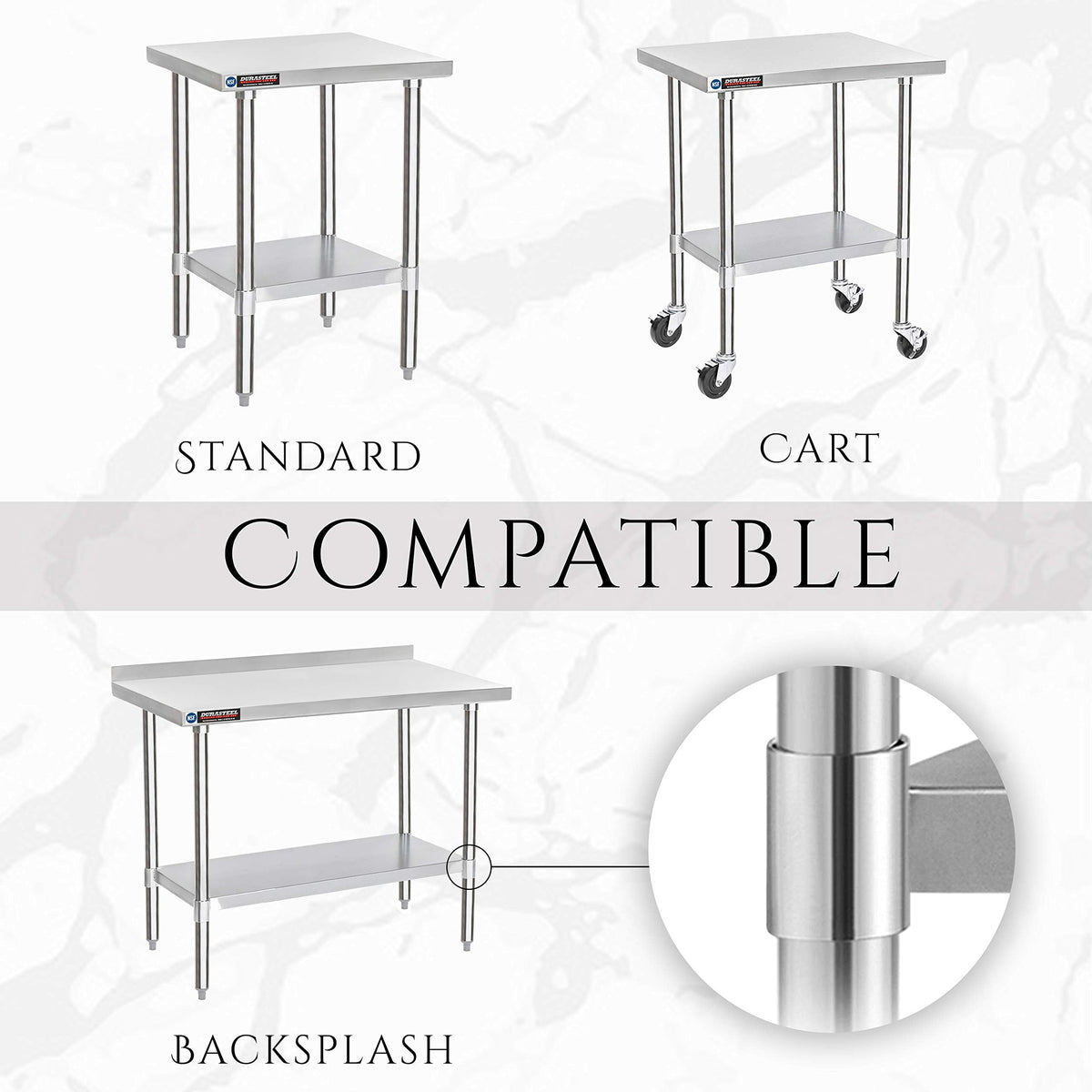 DuraSteel Galvanized Under Shelf for Work Tables - Extra Adjustable Lower Shelf for 30'' x 60'' Stainless Steel and Wooden Worktables - Fits for use in Restaurant, Warehouse, Home, Kitchen, Garage