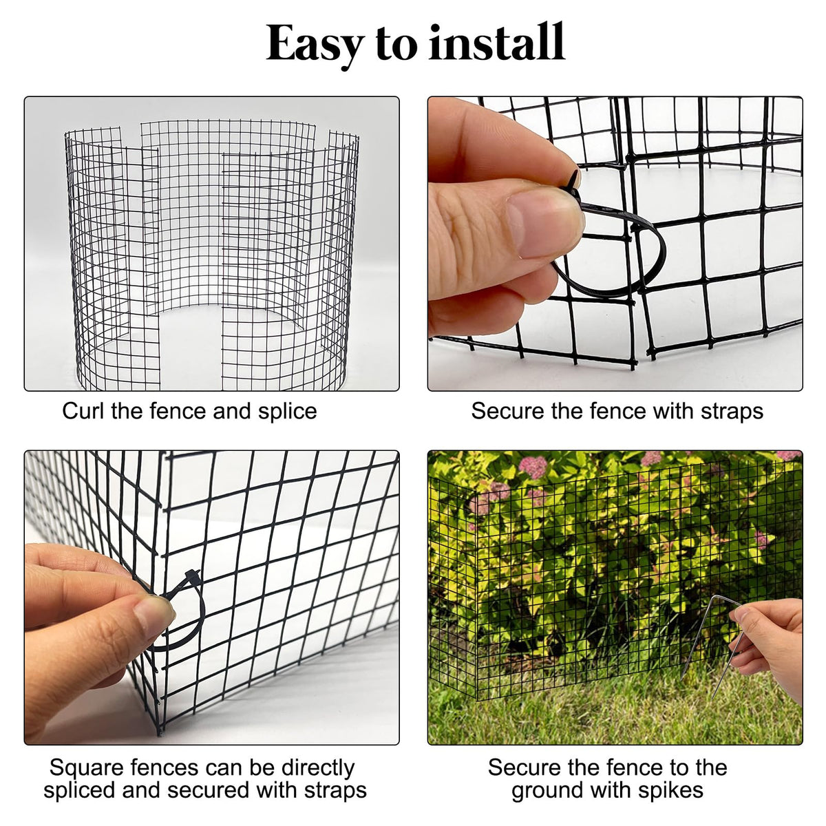 36 PCS Round Plant Protector from Animals, 12Pack 12'' x 12'' Metal Plant Cages，30Pcs Metal Mesh to Keep Animals Out, Garden Protection Bunny Barricades, Wire Plant Protectors for Rabbits Chicken Duck