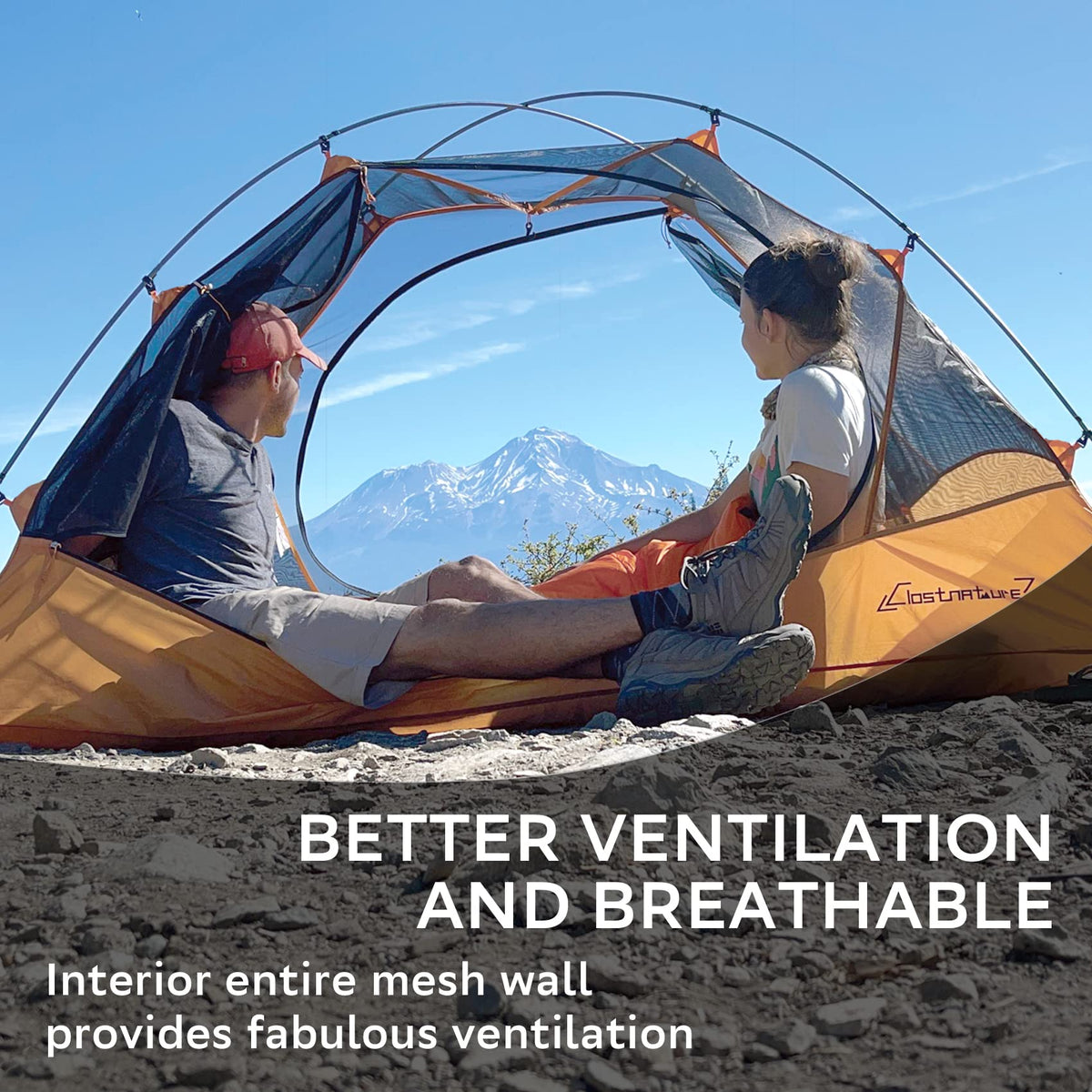 Clostnature Lightweight Backpacking Tents - 7'3'' x 4'11'' x 3'10'' Camping Tent with Matching Waterproof Tent Footprint, 2 Person Waterproof Tent with Camping Tarp for Outdoor, Hiking