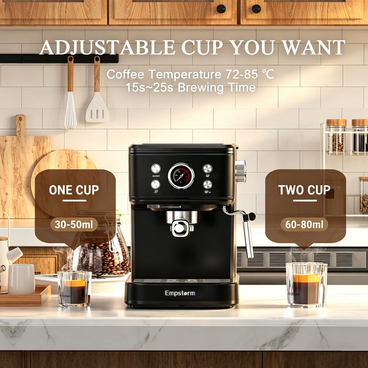 Empstorm 20 Bar Espresso Machine with Milk Frother Steam, for Nespresso Original Capsules Espresso maker 2 IN 1 expresso maker, Professional Cappuccino Expresso Machine for Home Or Office