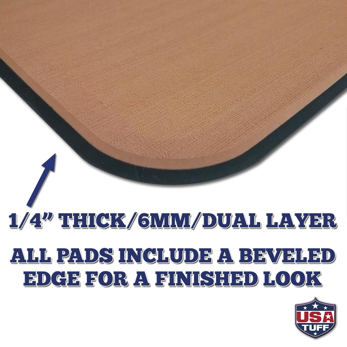 USATuff SeaDek EVA Mat Cooler Pad fits YETI 65 Tundra | Peel & Stick Application | Non Slip Comfort Accessories - 24" Fish Measuring Ruler (Mocha-Black)