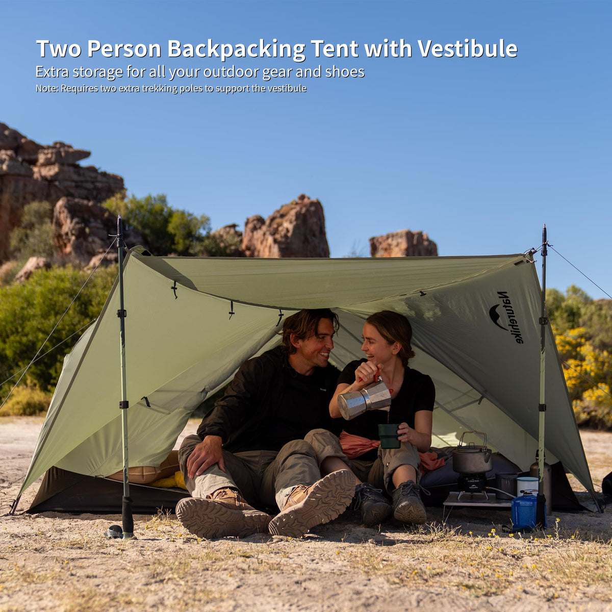 Naturehike Mongar Pro 1/2/3 Person Backpacking Tent,Waterproof Nylon Easy Setup Lightweight Camping Tent