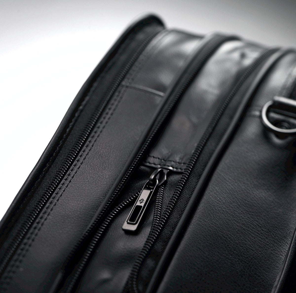 Samsonite Leather Expandable Briefcase, Black, One Size
