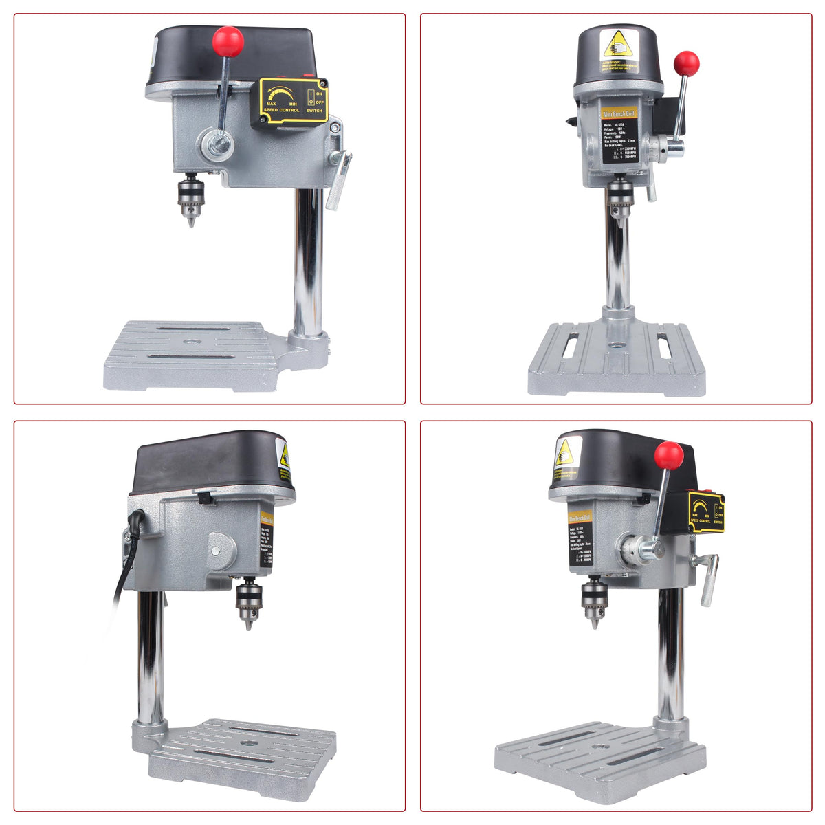 RATTMMOTOR Benchtop Drilling Machine 340W 110V 16000RPM Mini Bench Drill Press 25mm Stroke Drill Chuck 0.6-6.5mm Multi-Function Drilling Milling Machine