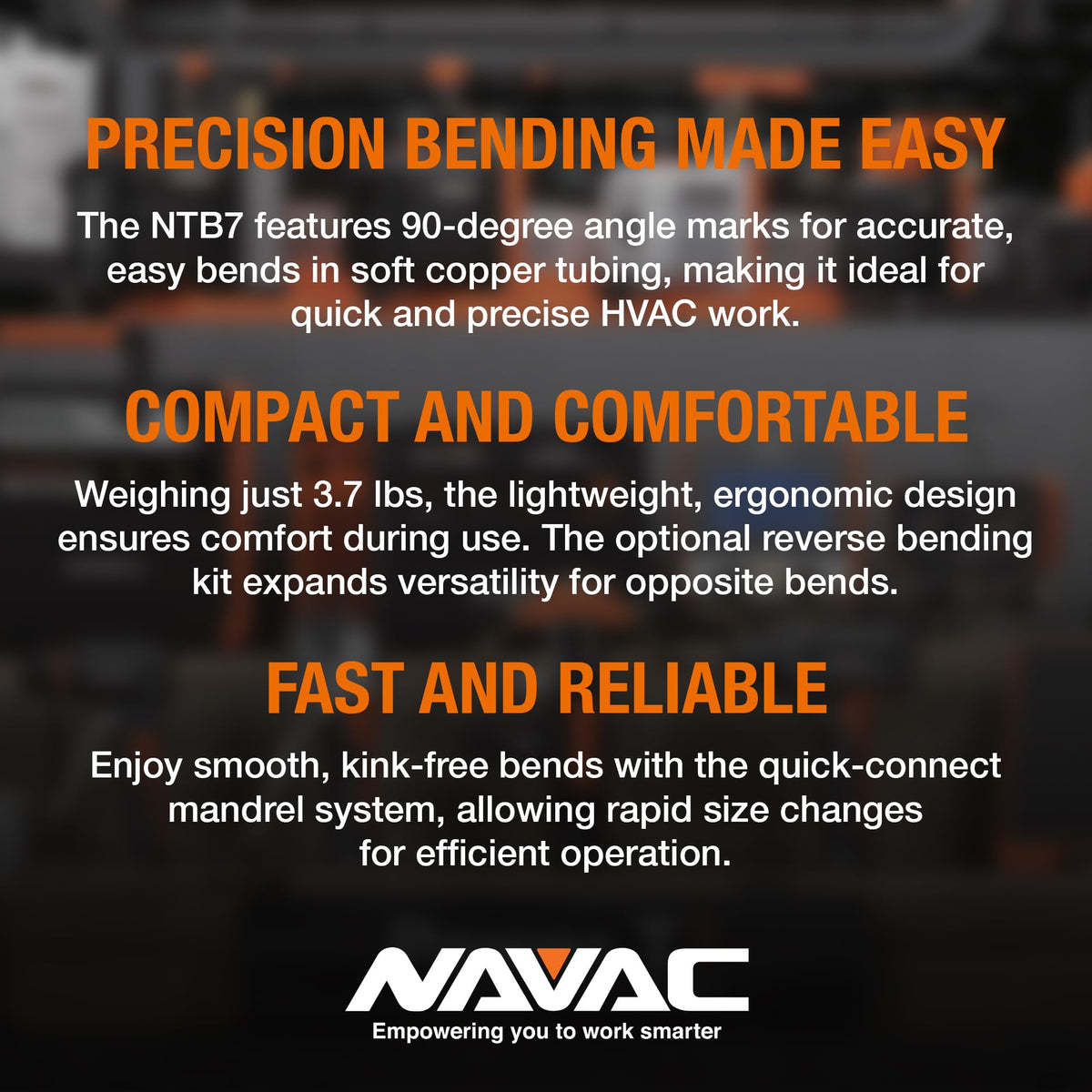 NAVAC NTB7 Ratcheting Tubing Bender for HVAC - Soft Copper Bender for Sizes 1/4, 5/16, 3/8, 1/2, 5/8, 3/4, 7/8 Inch OD