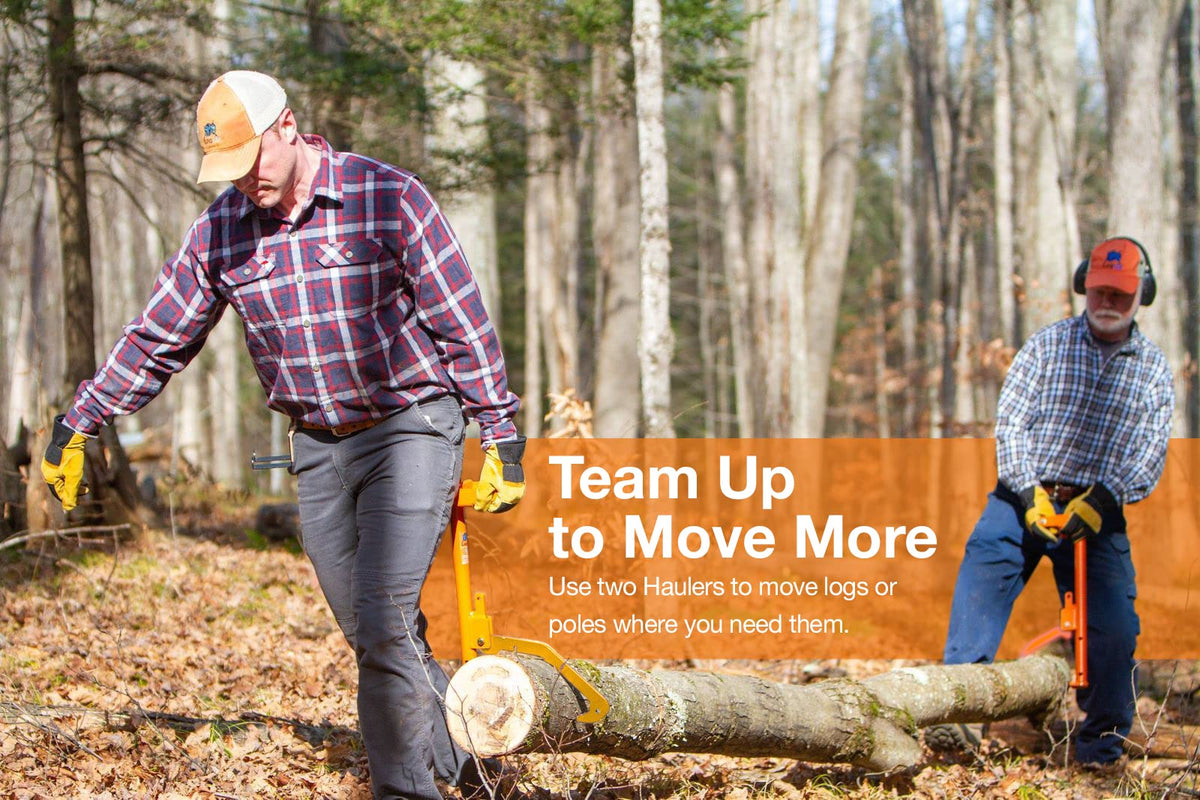 LogOX Hauler - 21” Cant Hook Log Roller and Carrier | Orange Powder-Coated Log Hauler Hand Tool for Firewood Harvesting, Brush or Tree Removal. (Patented, Made in USA, With A Warranty)