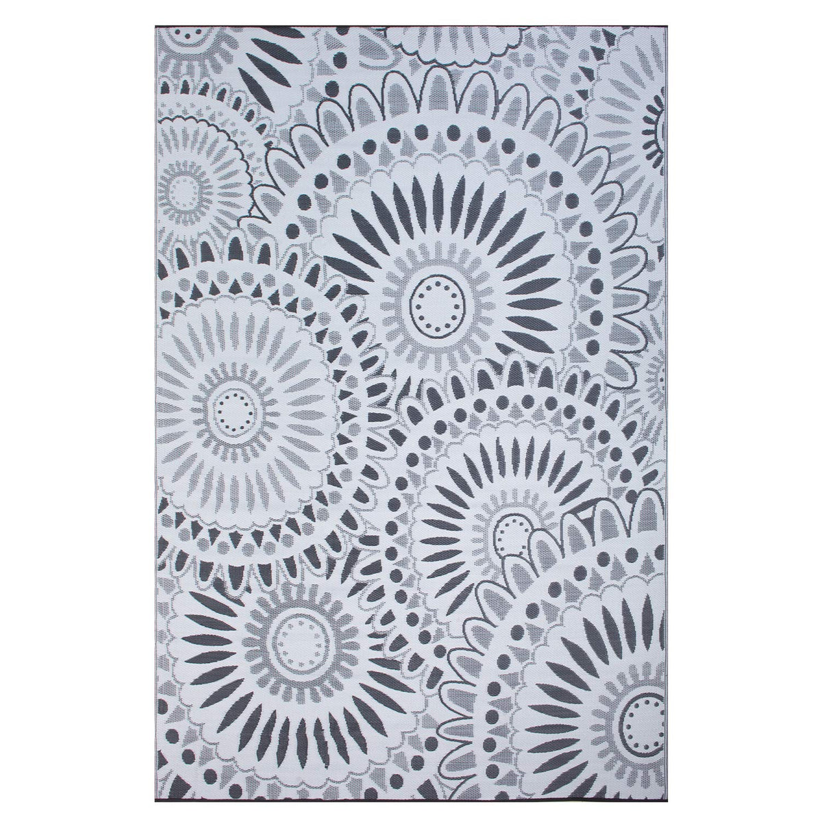 Santex Reversible Outdoor/Indoor Plastic Straw Rugs Waterproof Portable Mat Easy to Clean Outdoor Patio Mat, Perfect for Garden, Patio, Picnic, Decking-（Grey,9x18Ft