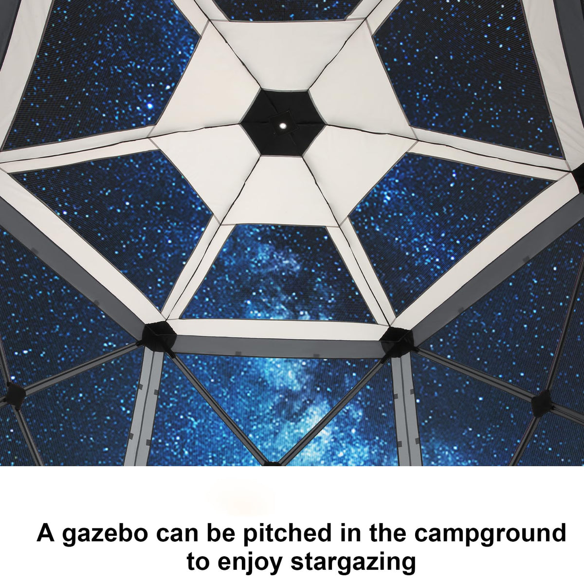COBIZI 12x12 FT Pop Up Canopy Stargazing Tent, Gazebos On Clearance with Removable Roof, Screened in Gazebo, Screen Tents Portable carpas para Patio for Outdoor Camping,Backyard, Garden, Grey(Pro)