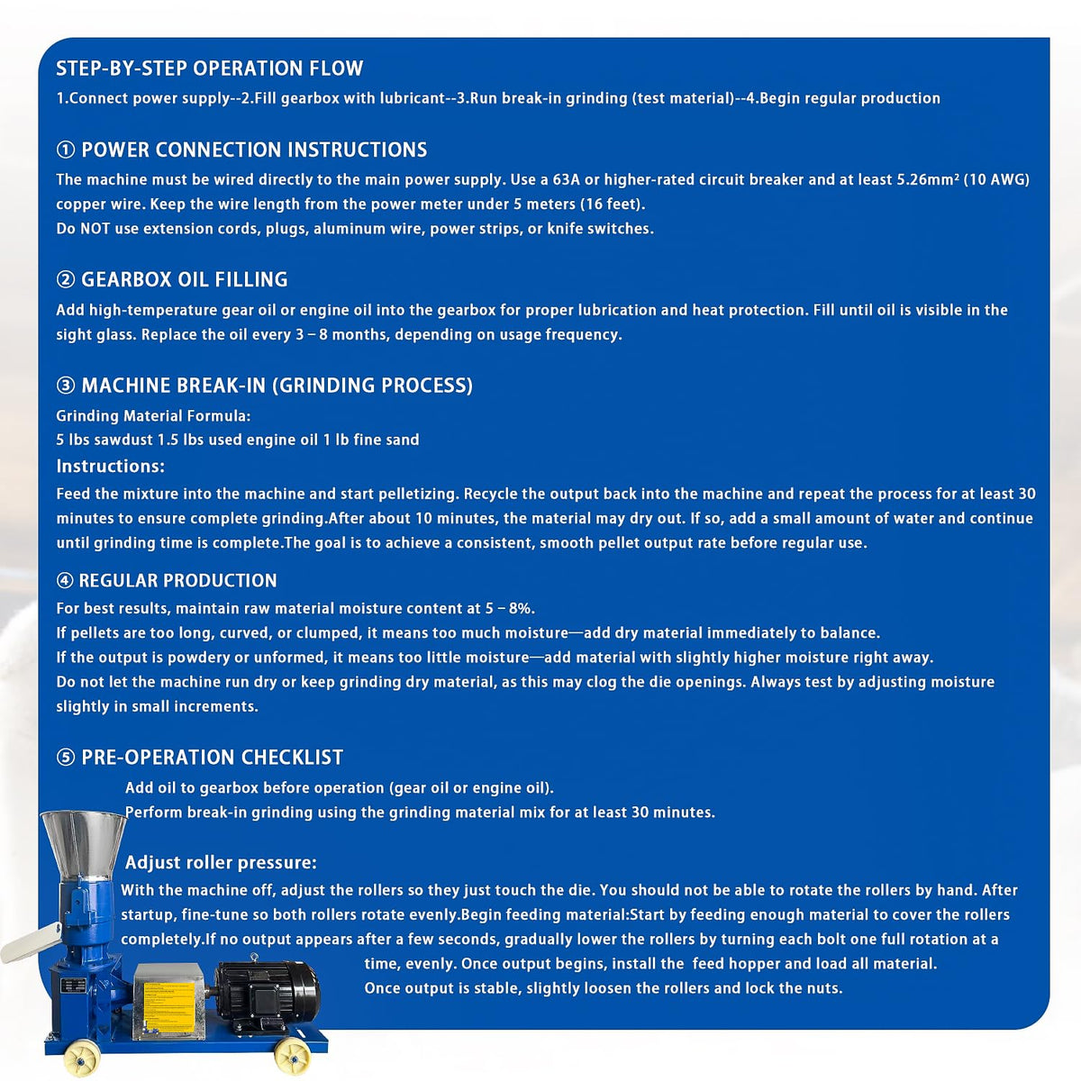 220V Feed Pellet Machine 4 Head Rollers Pellet Feed Mill Machine Animal Feed with 6 Grinding Discs 2.5/3/4/5/6/8mm Feed Pellet Maker for Poultry Livestock Farm Animal 5.5KW 507 lb/h