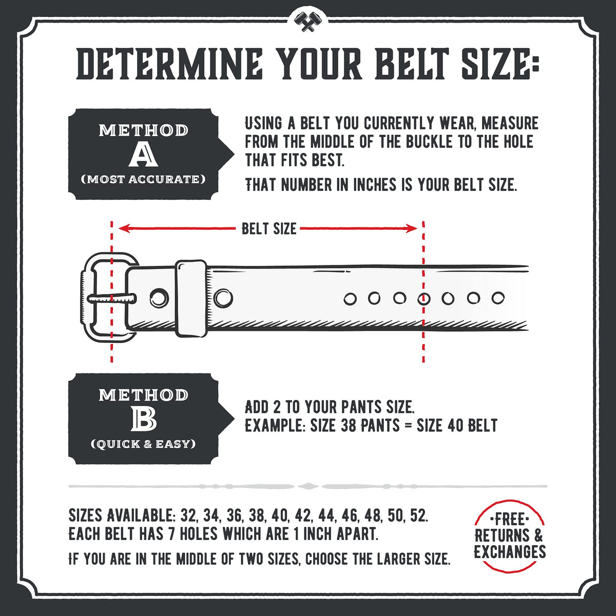 Main Street Forge No Buckle Belt | Made in USA Mens Cowboy Belt | 1 1/2" Leather Belt Strap | Bootlegger Brown 38