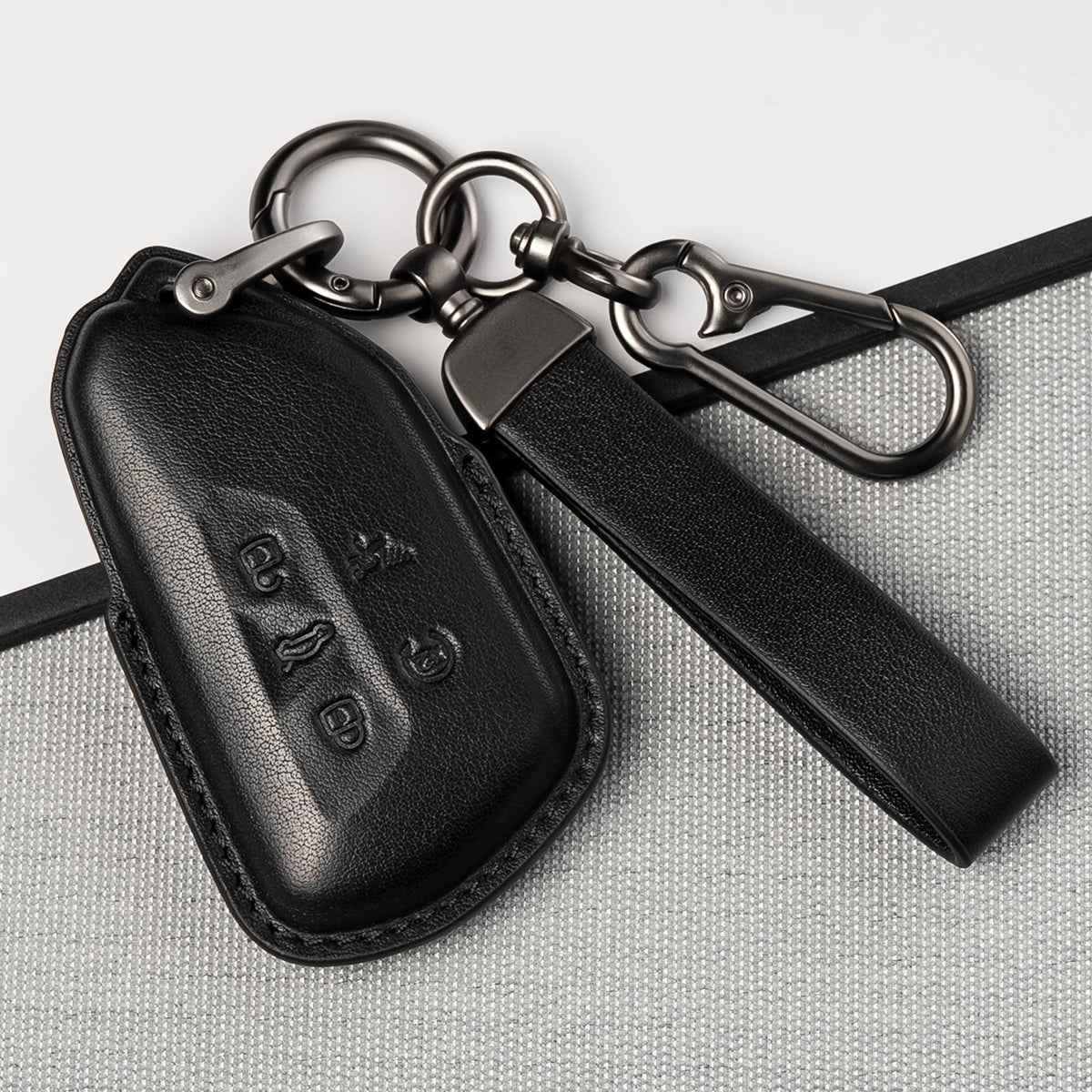 Smyfob for Volkswagen Atlas Key Fob Cover Leather car Key case 2026 2025 2024 VW Atlas Cross Sport Accessories 5 Button