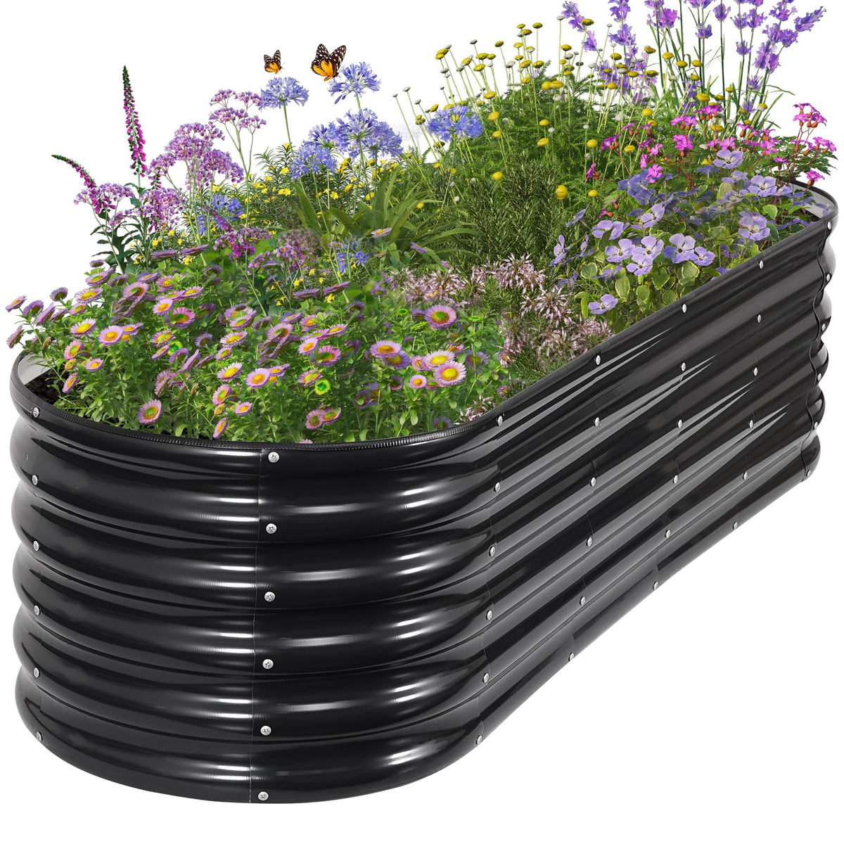 Permade Galvanized Raised Garden Bed Outdoor- Raised Beds for Gardening| Metal Planter Box, Steel Raised Garden Bed Kit with Safety Edging and Gloves for Vegetables, Flower, Herbs (6x2x1.4FT, Gray)