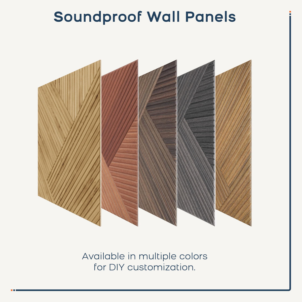 BUBOS 6 Pack Acoustic Wall Panels - High-Density Polyester Sound Absorbing Panels, Decorative Wood Print Treatment for Recording Studio & Home Office, Peel and Stick, 23.6" x 23.6"