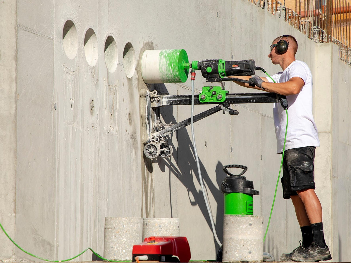 CS Unitec | EBM 352/3 PSV | Diamond Core Drill Motor with Vacuum & Anchor Stand for Reinforced Concrete. High Torque, 20 Amp, Drilling Capacity up to 14” Diameter (with Spacer) – Made in Germany