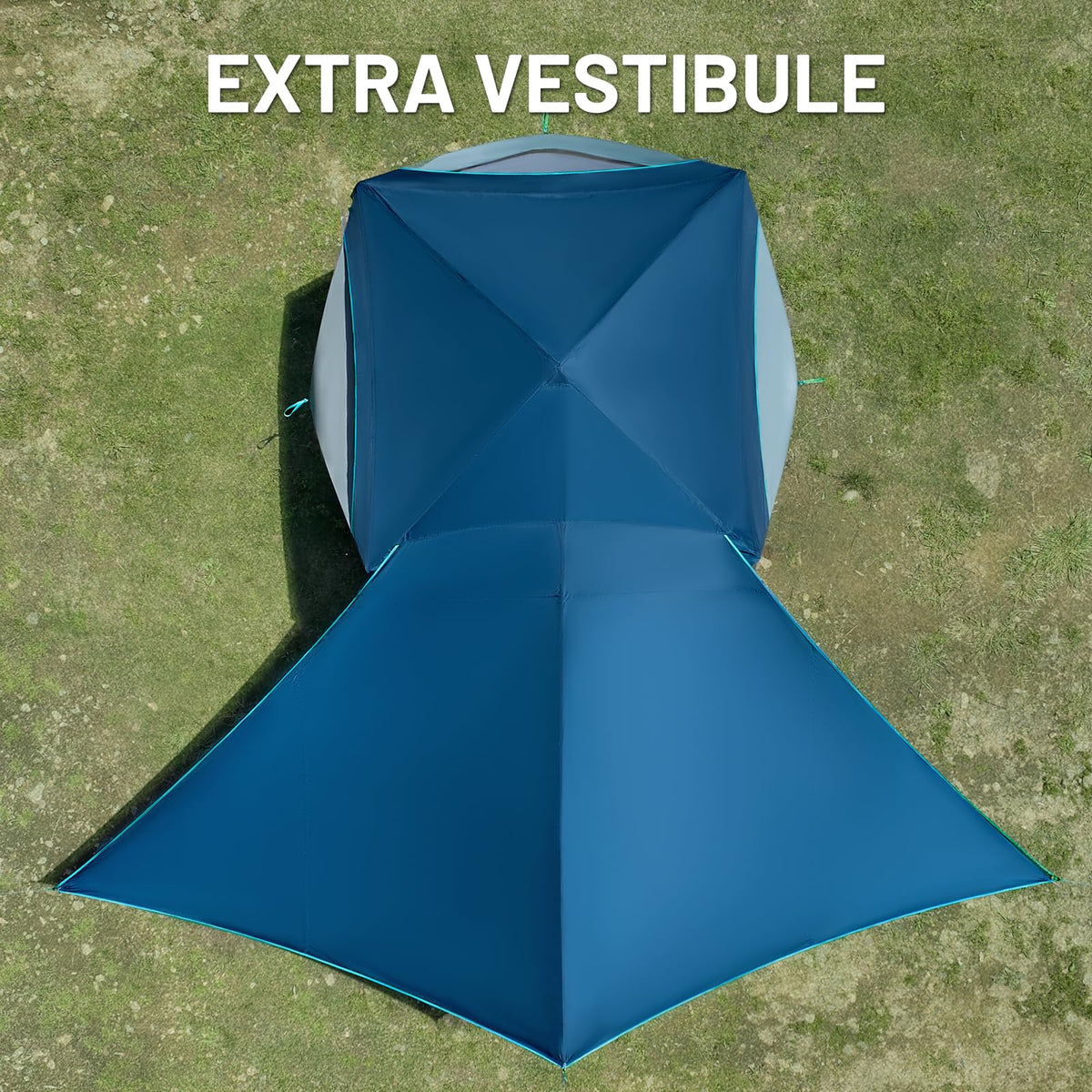 Timber Ridge 4-5 Person Instant Pop Up Cabin Hub Tent, 60S Easy Setup, Weather Resistant Family Tent with Rain Fly and Carry Bag for Outdoor Camping, Blue