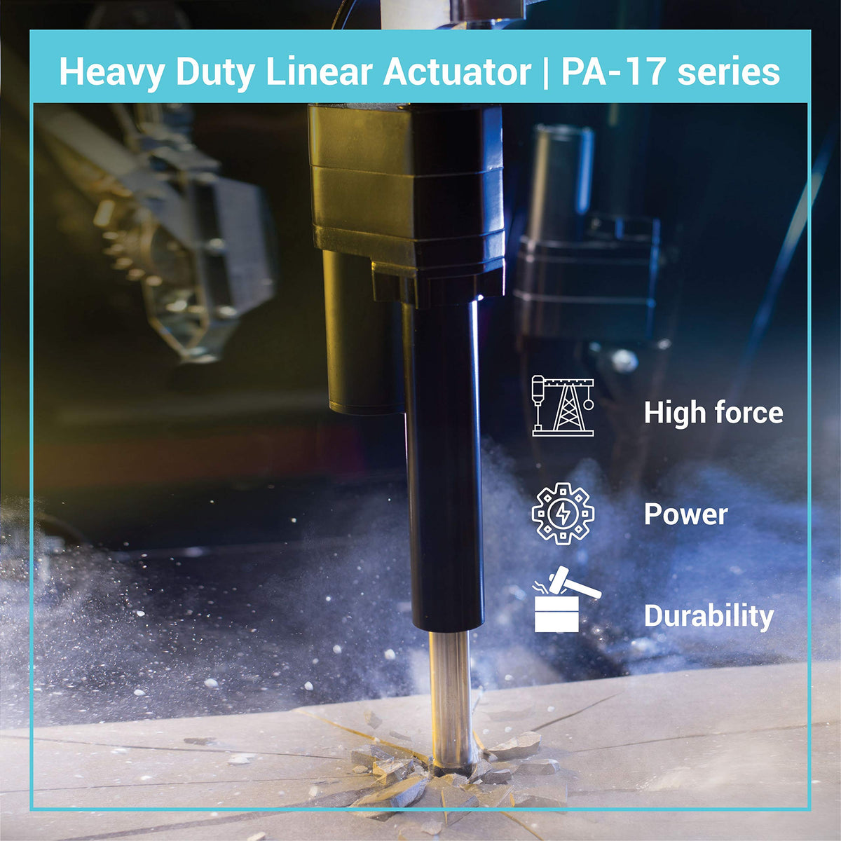 Progressive Automations 12V High Force Industrial Linear Actuator - 14 Inches Stroke, 2000 lbs Force, Positional Feedback, Built-in Potentiometer, Heavy Duty, IP65 Protection
