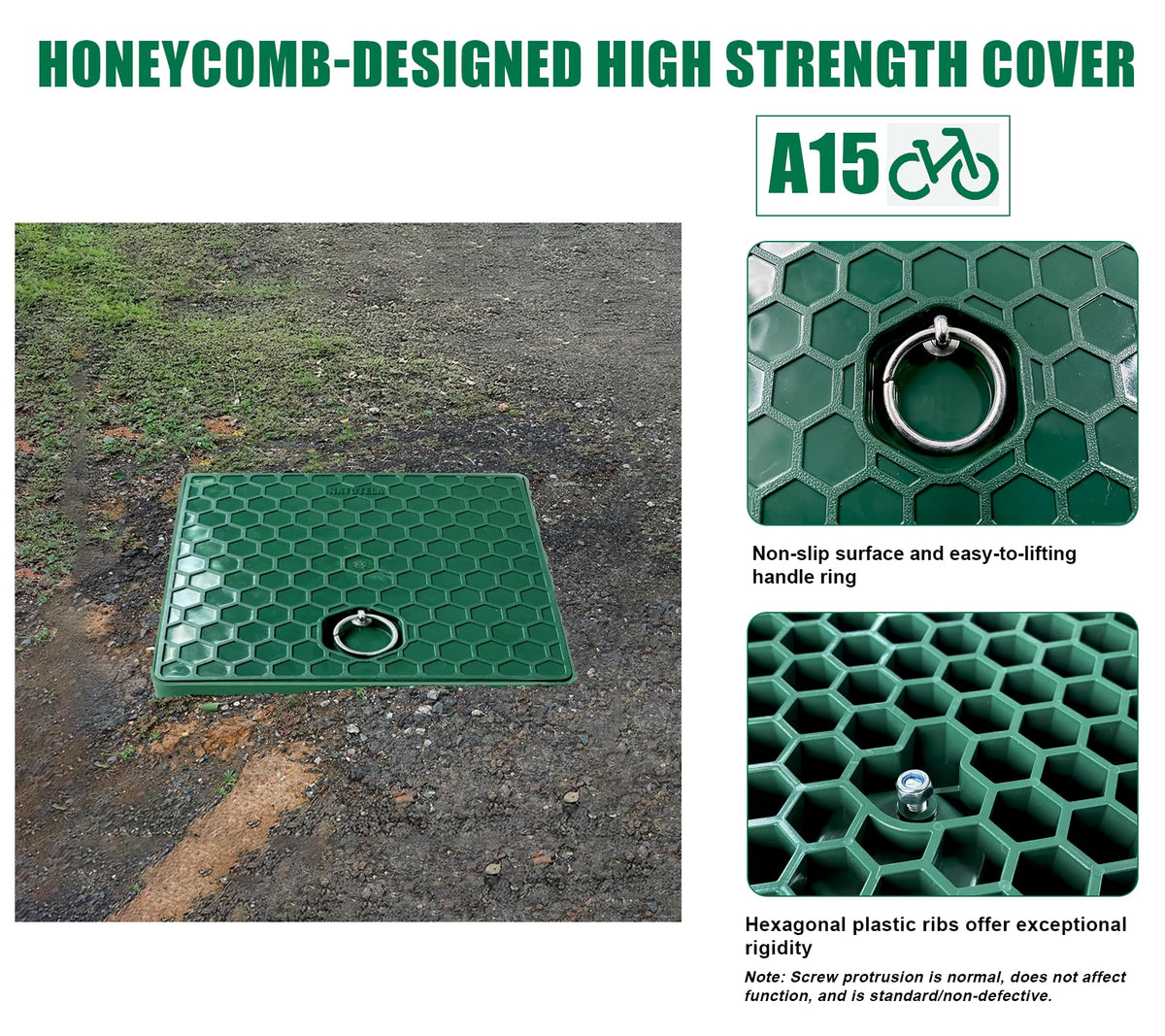 Natotela 2 Sets 12.5x12.5x14.3in Underground Splice Boxes W/Solid Inspection Cover Deep Enclosure Precast Pull Distribution Pit Access Electrical Junction Boxes Drillable Tapered Wiring Cable Box