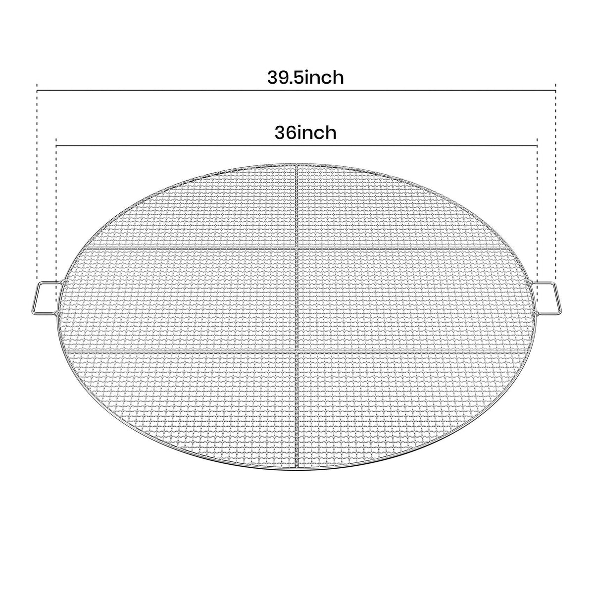 Stanbroil Fire Pit Cooking Grill Grate with 3 Support Bars - Outdoor Round BBQ Campfire Grill Grid - Camping Cookware - Stainless Steel, 36 Inch