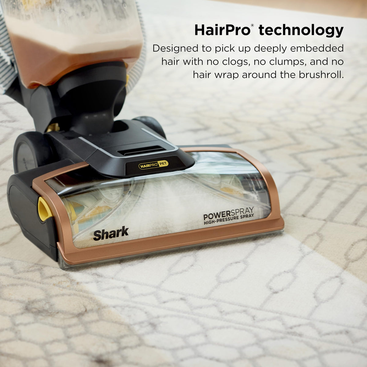 Shark CarpetXpert HairPro | Upright Carpet, Area Rug & Upholstery Cleaner | StainStriker Handheld Tough Stain Remover & Onboard Self Clean | Pet Hair Pickup & Odor Removal | 4 Tools | Copper | EX301