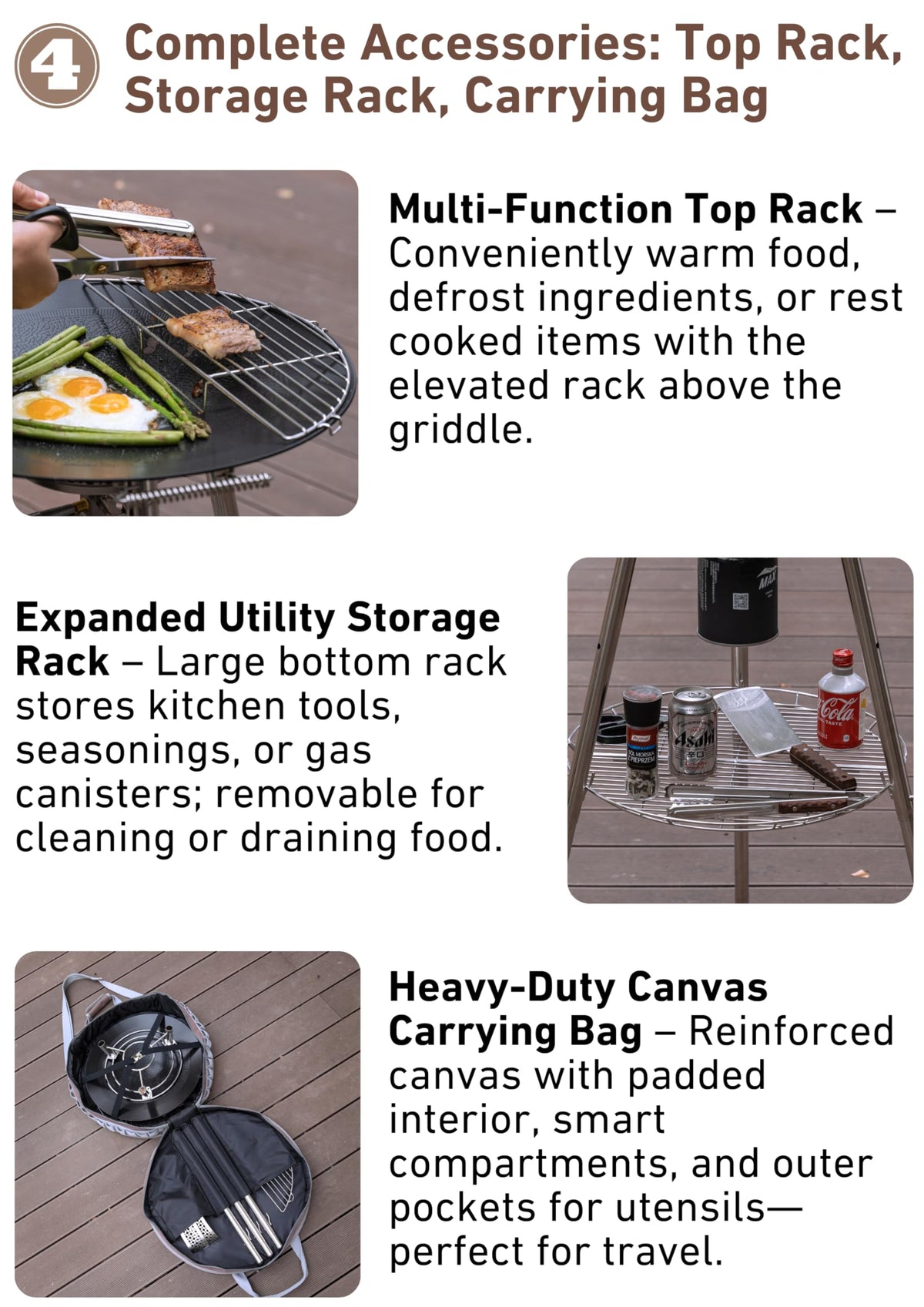 CAMPINGMOON Skottle Grill Cooking System Kit 18 inch Carbon Steel Pan Adjustable Legs Portable Camp Cooking Gear with Carry Bag (Skottle isobutane stove set GR-901)
