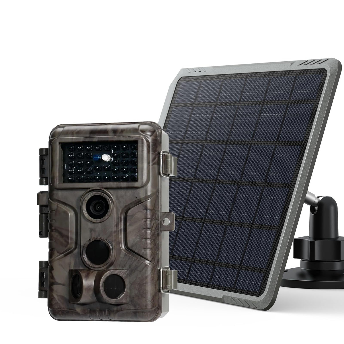 GardePro A3S Solar Trail Camera Bundle (Non-Cellular, Non-WiFi), Enhanced Low-Light Performance, 64MP Photo & 1296P HD Video, 0.1s Trigger, 100ft No-Glow Night Vision, Motion Activated Wildlife Camera