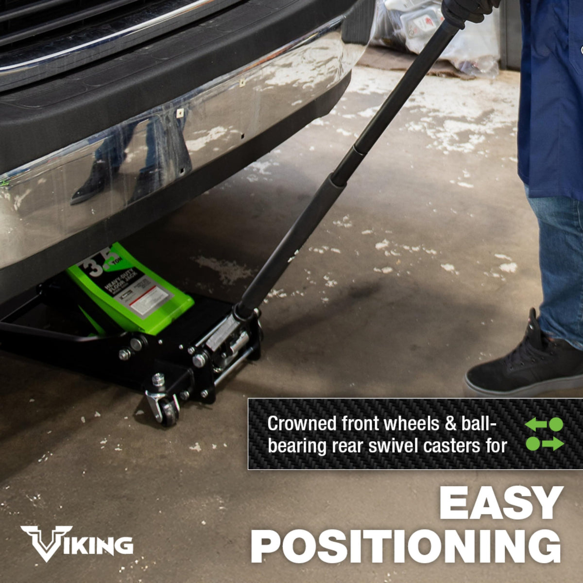 AFF Viking 3.5 Ton Floor Jack - Low Profile Car Jack with Lightning Lift Hydraulic - Heavy Duty