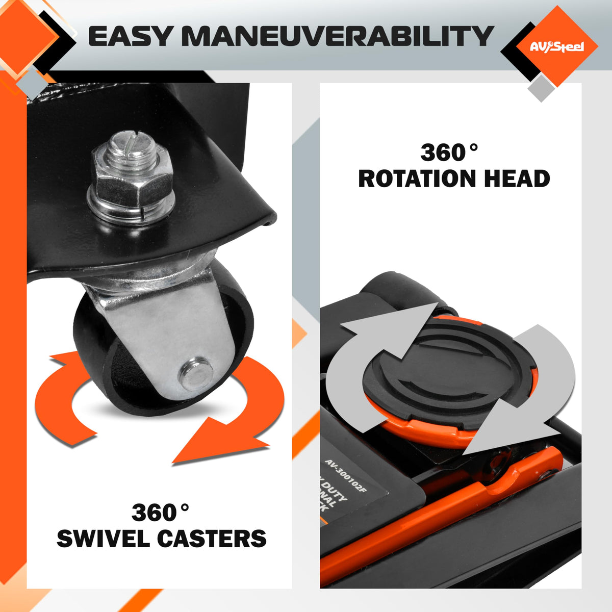 AV Steel Low Profile Floor Jack 3 Ton (6600 lbs), Heavy Duty Hydraulic Jack for Car, Heavy-Duty Floor Jack with Dual Pistons Quick Lift Pump, Car Floor Jack with Lifting Range 3-1/8'' to 19-7/8''