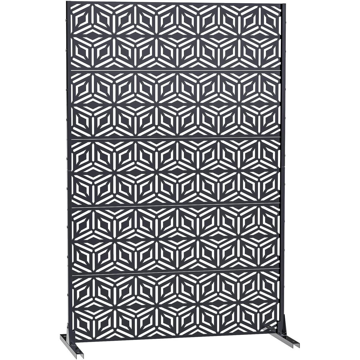 Ultym Decorative Privacy Screen Outdoor 72" H×44" W, Steel Laser Cut Snowflakes Garden Privacy Fence Panel, Weatherproof Freestanding Modern Screen Divider for Balcony Patio Deck Backyard Home