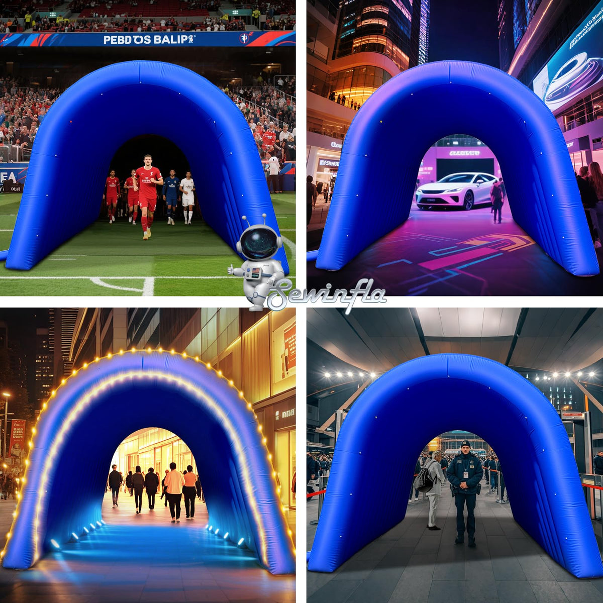 20X10x10Ft Inflatable Sports Tunnel Entrance with Blower Inflatable Tunnel Tent for Business Advertising Event Exhibition（Blue）